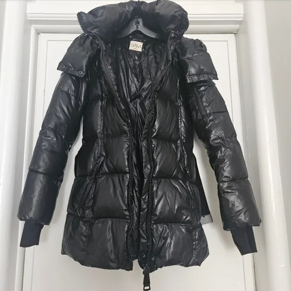 SAM. SOHO BELTED MID LENGTH PUFFER JACKET MEDIUM - Picture 3 of 16